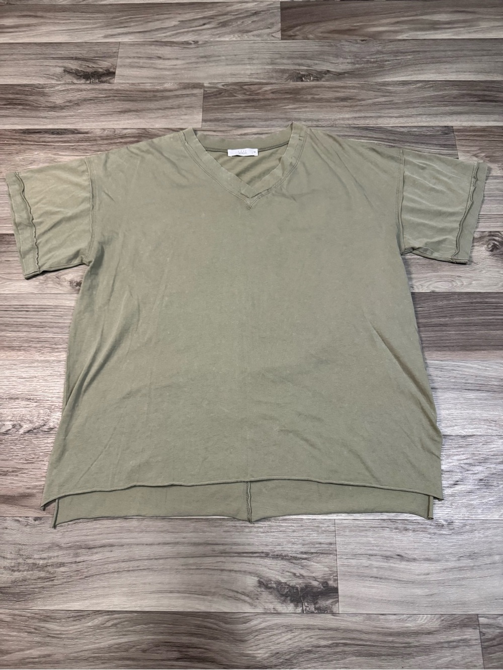 Shop Talulah Green Oversized Raw Hem V-Neck Top Size Medium